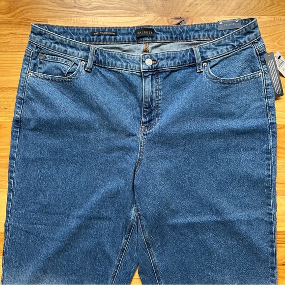 Talbots WIDE LEG CROP DENIM JEANS HOFFMAN WASH WOMEN Sz 20WP Casual BOHO NWT - Picture 2 of 15